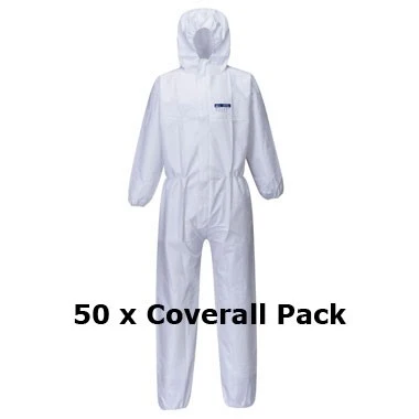 Portwest Biztex ST40 Microporous Type 5/6 Coverall X 50 Pack 2 Portwest Biztex ST40 Microporous Type 5/6 Coverall X 50 Pack